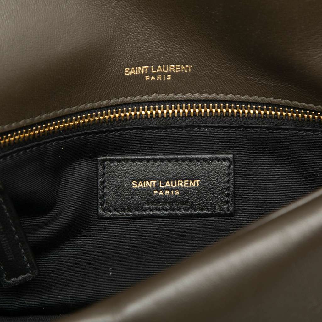 Saint Laurent Small Lambskin Calypso Shoulder Bag Brown Leather Good condition - Box View
