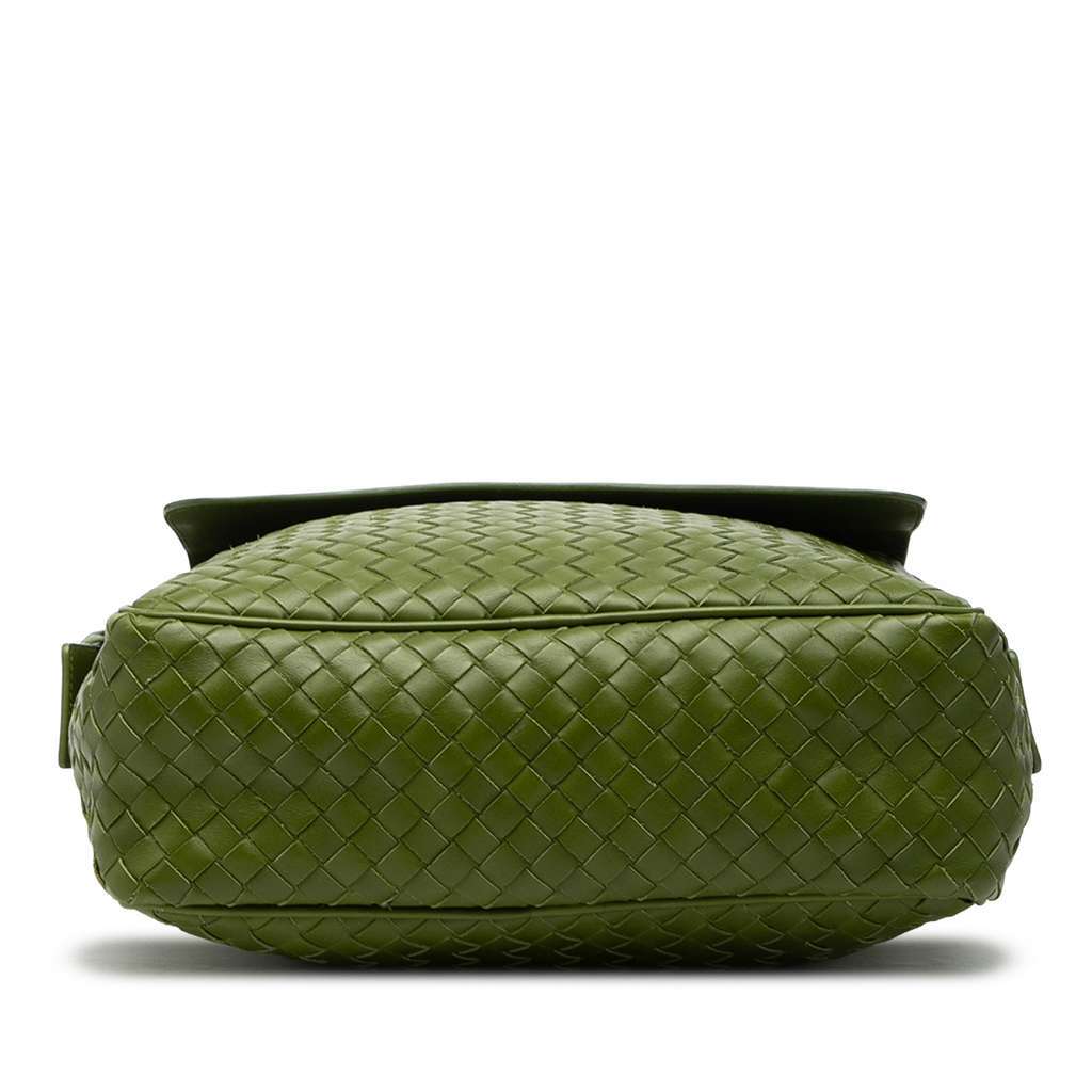 Bottega Veneta Nappa Intrecciato Messenger Bag Green Leather Good condition - Inside View