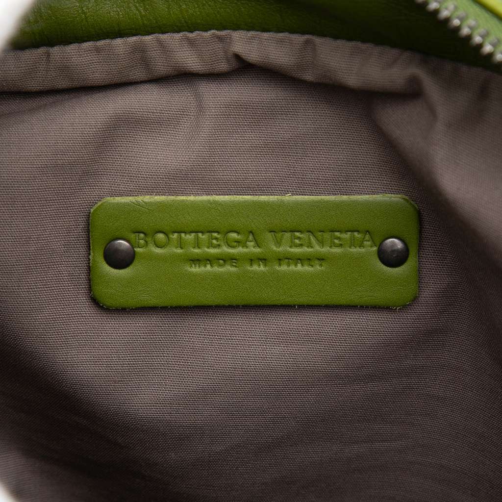 Bottega Veneta Nappa Intrecciato Messenger Bag Green Leather Good condition - Box View