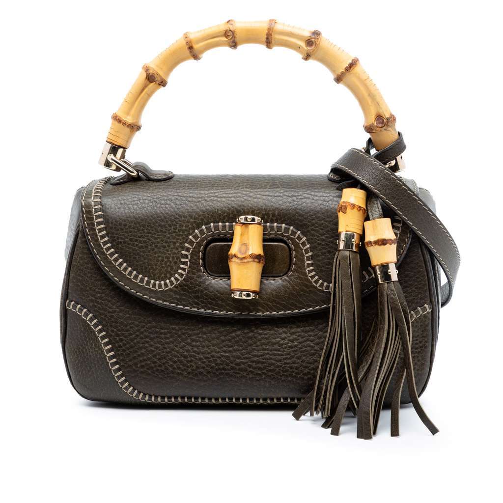 Gucci Medium Leather New Bamboo Satchel