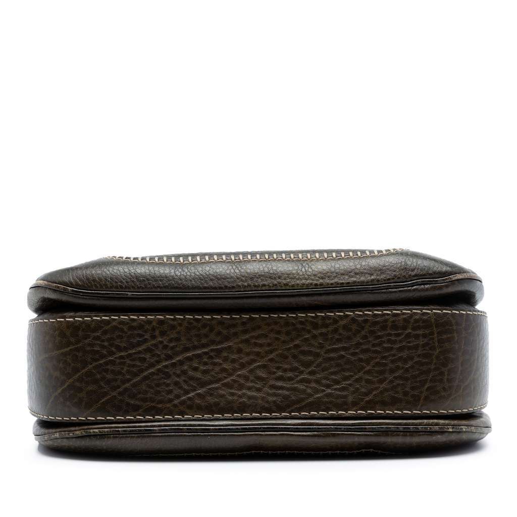 Gucci Medium Leather New Bamboo Satchel Green Leather Good condition - Inside View