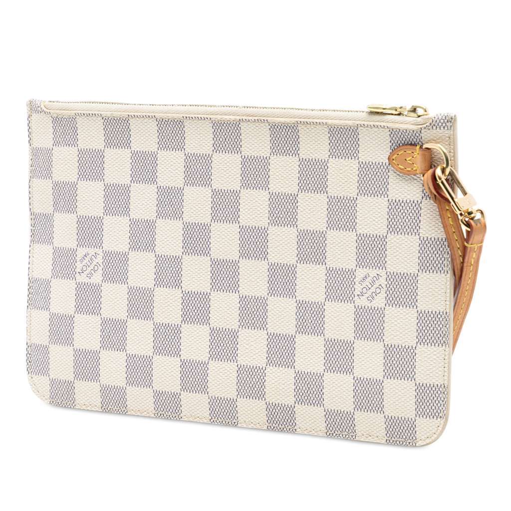 Louis Vuitton Damier Azur Neverfull MM Pouch White Good condition - Back View