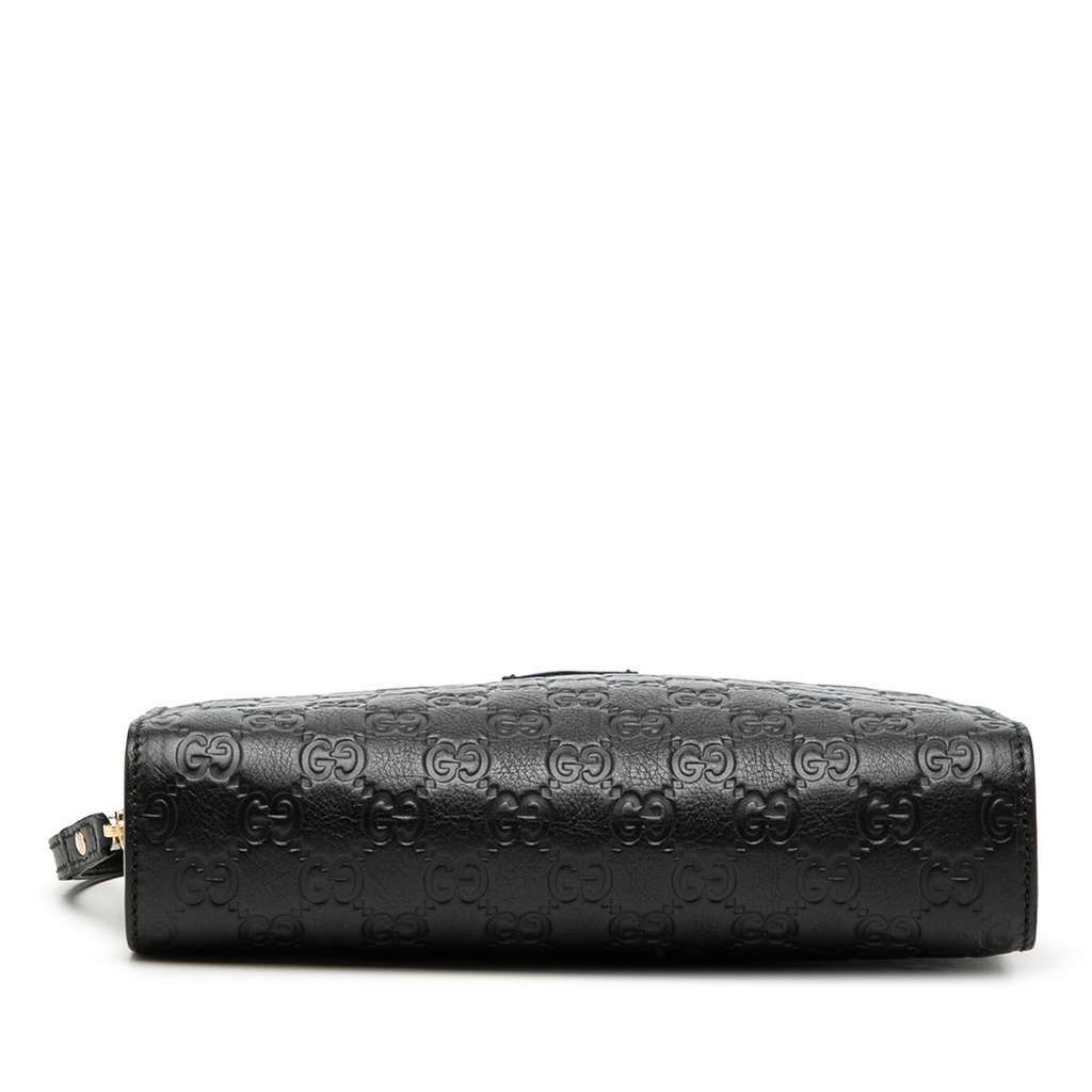 Gucci Guccissima Clutch Black Leather Good condition - Inside View