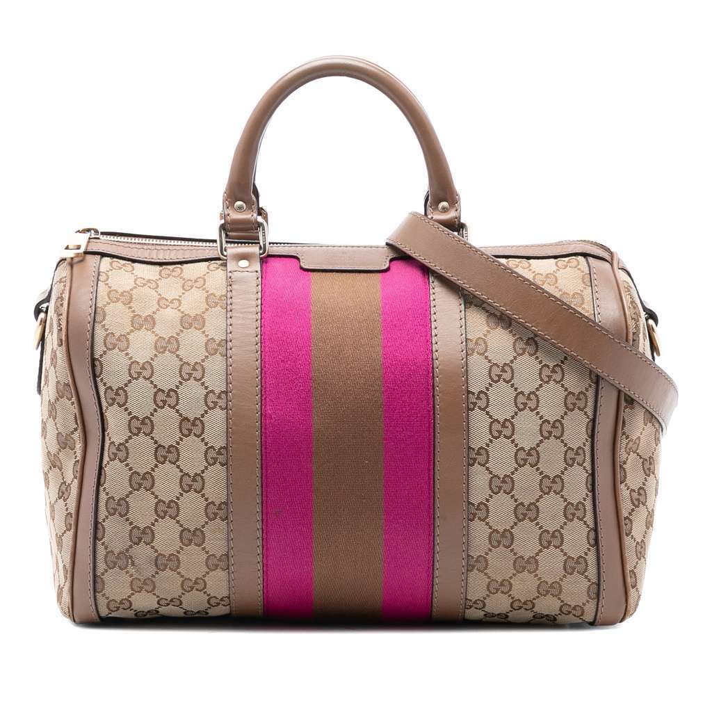 Gucci Medium GG Canvas Web Joy Boston Bag