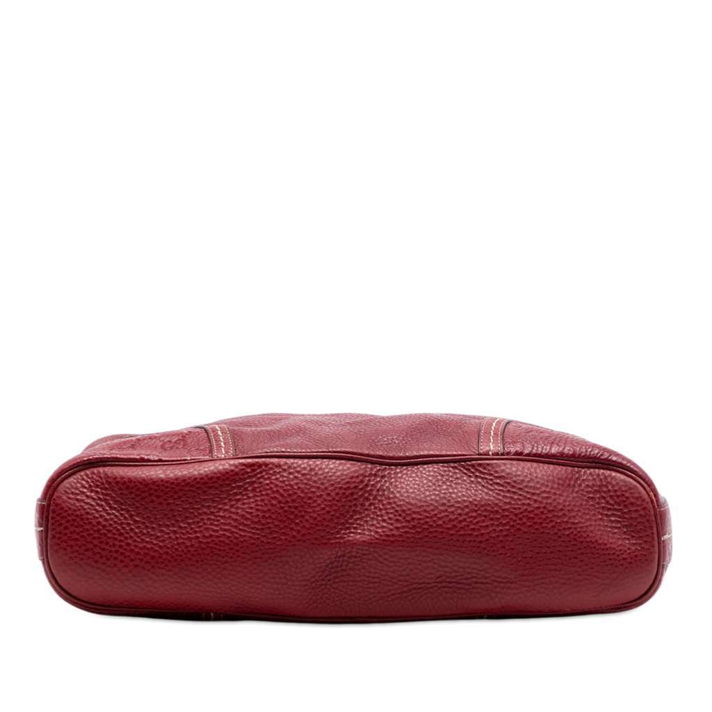 Gucci Large Guccissima Trimmed Leather Signoria Hobo Bag Red Leather Good condition - Inside View