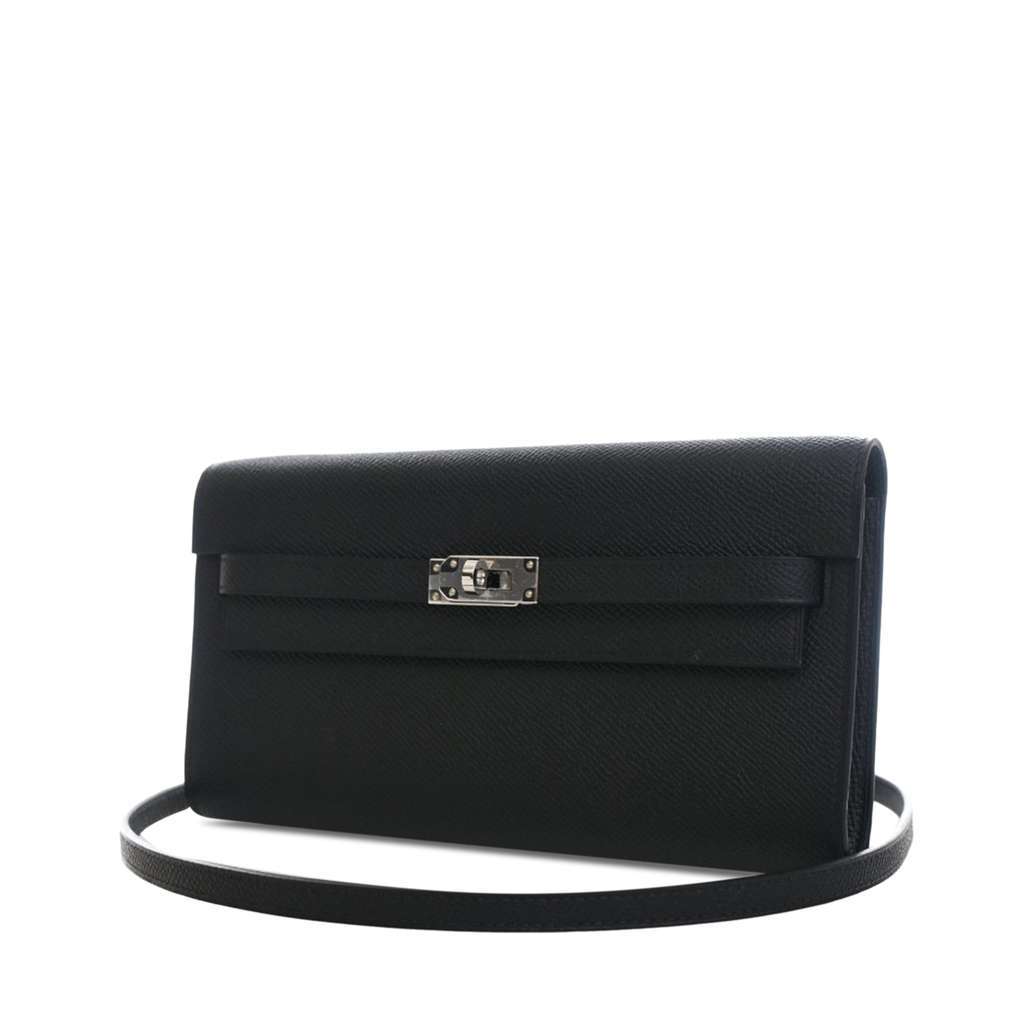 Hermès Epsom Kelly To Go Wallet Black Leather Good condition - Back View