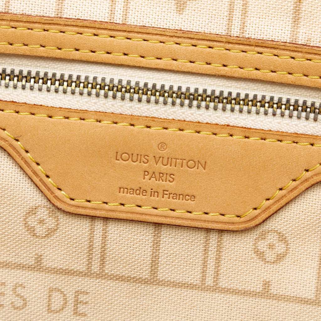 Louis Vuitton Damier Azur Neverfull MM White Good condition - Box View