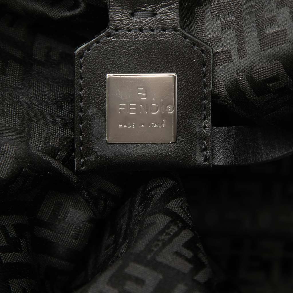 Fendi Medium Zucchino Canvas Roll Tote Black Canvas Good condition - Box View