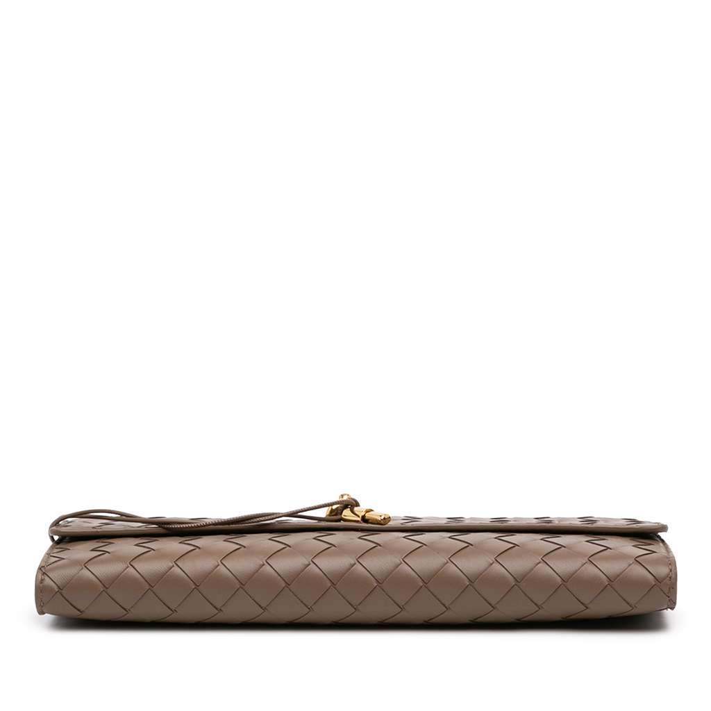 Bottega Veneta Lambskin Intrecciato Andiamo Clutch Brown Leather Good condition - Inside View