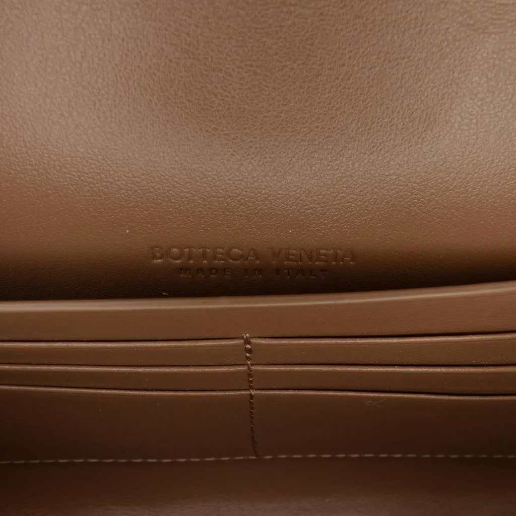 Bottega Veneta Lambskin Intrecciato Andiamo Clutch Brown Leather Very good - Box View