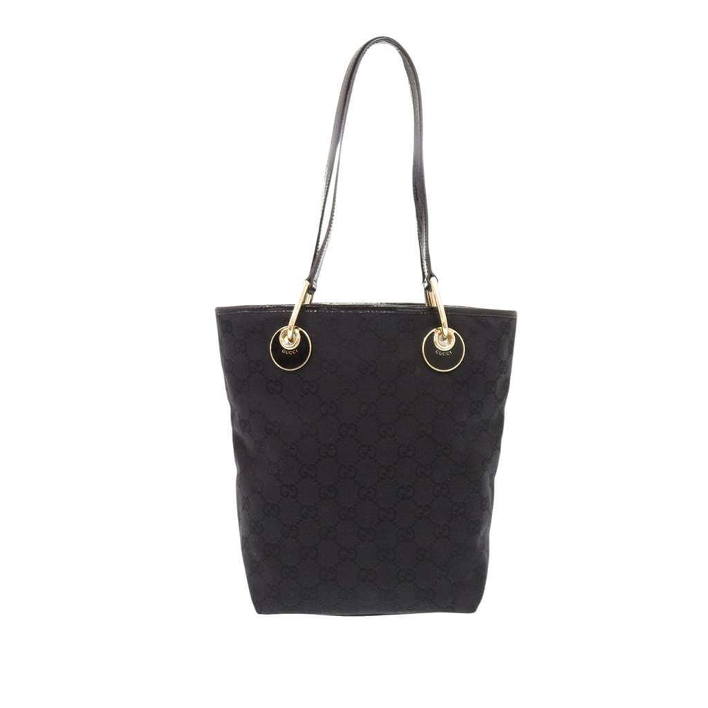 Gucci GG Canvas Eclipse Tote Black Canvas Good condition - Back View