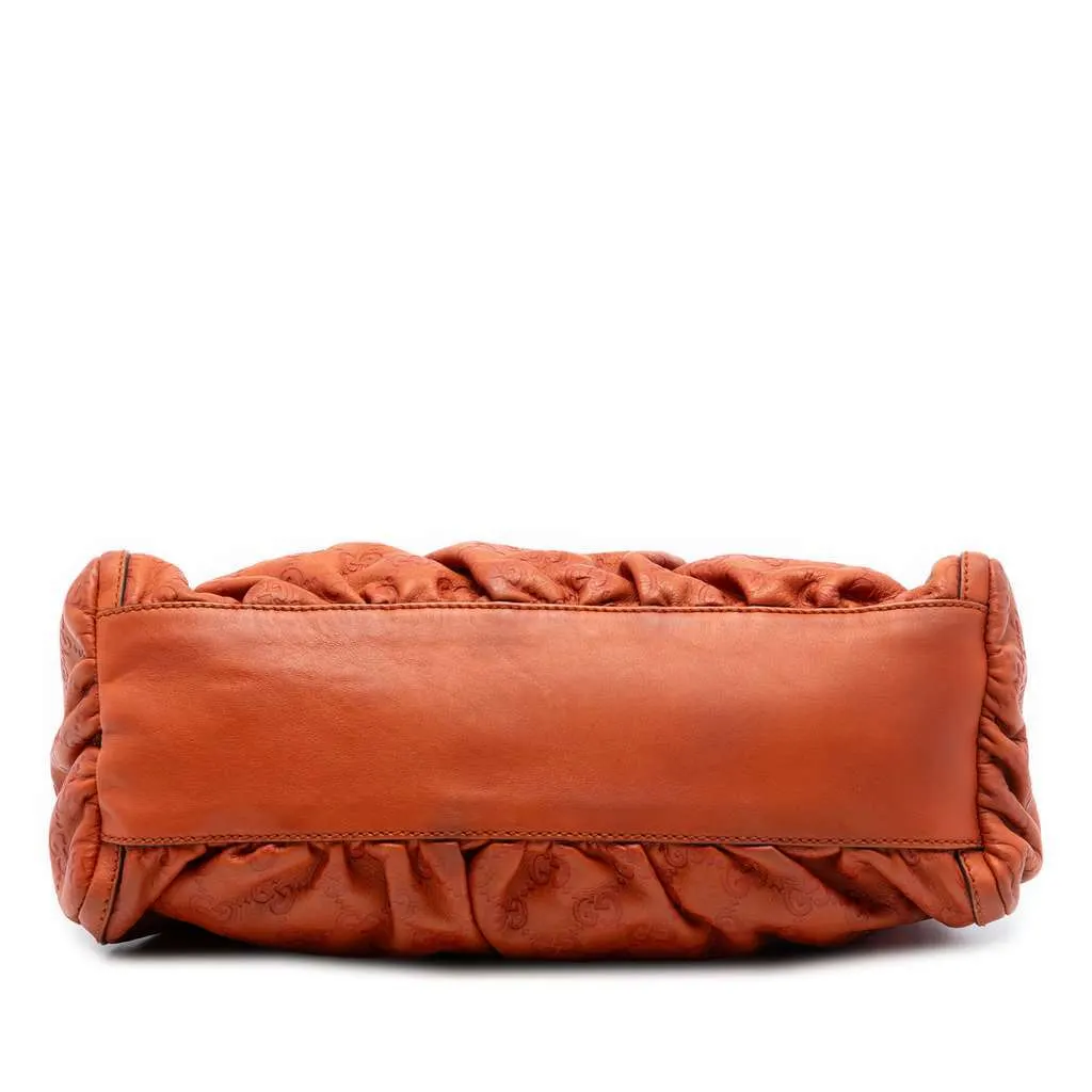 Gucci Guccissima Abbey D Ring Handbag Orange Leather Good - Inside View