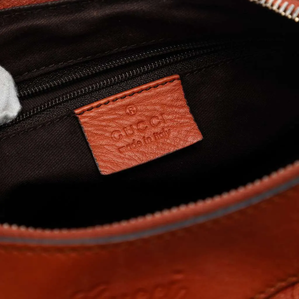 Gucci Guccissima Abbey D Ring Handbag Orange Leather Good - Box View