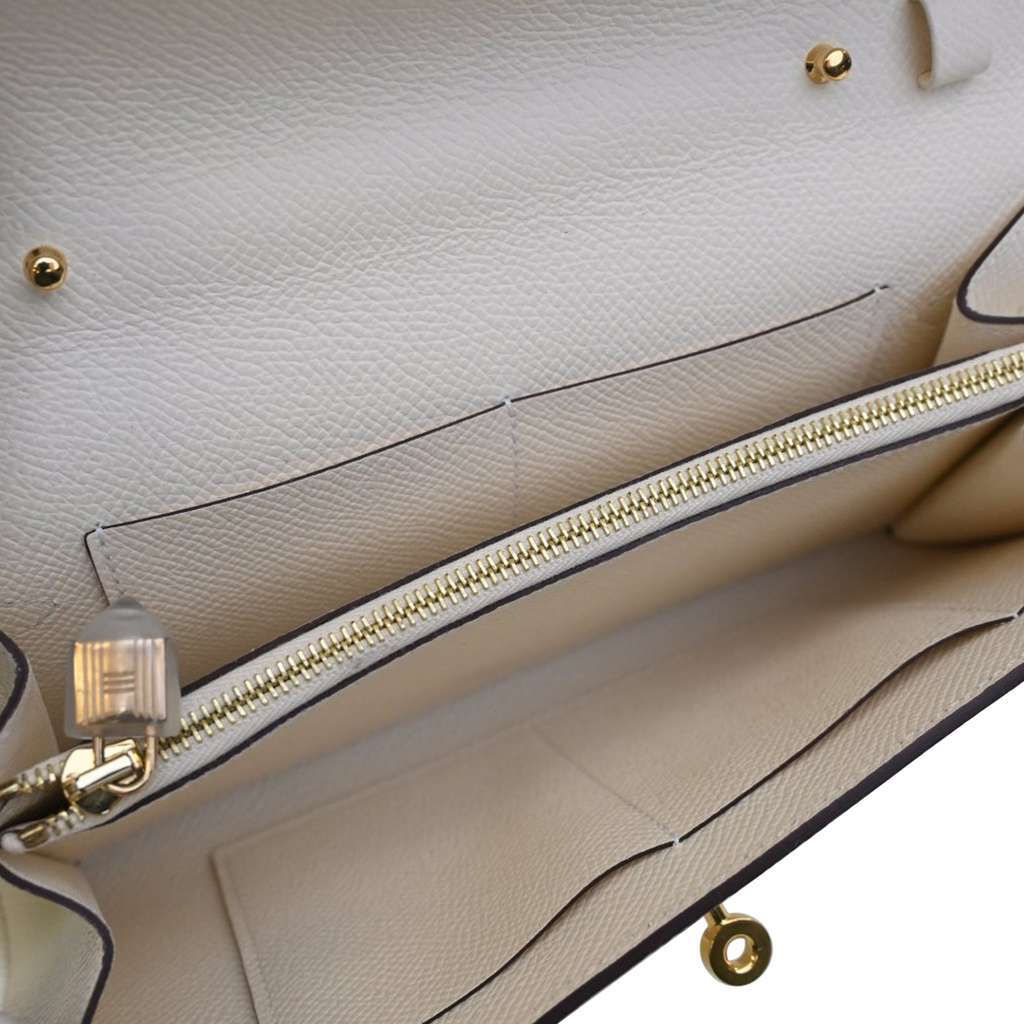 Hermès Epsom Kelly To Go Wallet White Leather Good condition - Model View