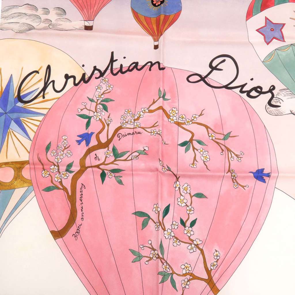 Dior Balloon Silk Scarf Pink Silk Good condition - Back View