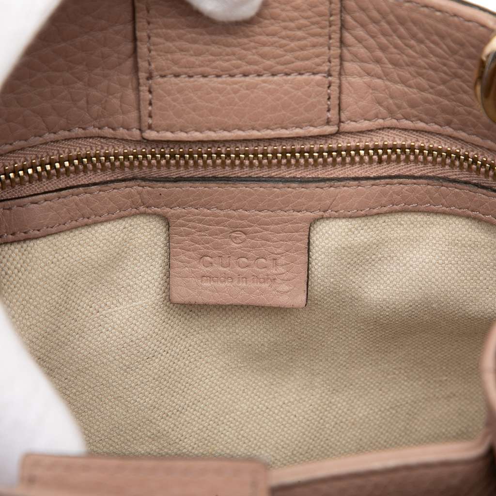 Gucci Small Calfskin Bamboo Shopper Satchel Brown Leather Good condition - Box View