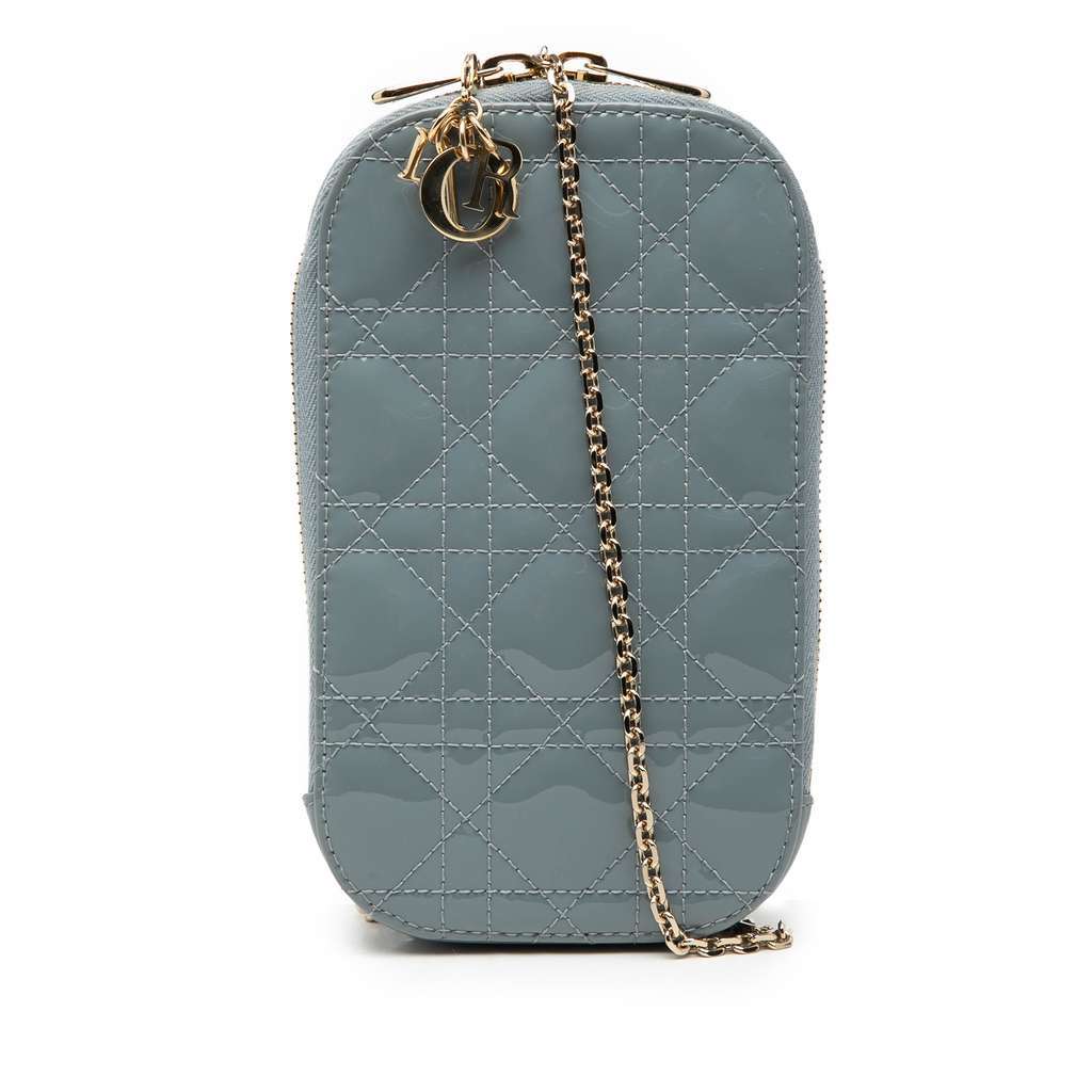 Dior Patent Cannage Lady Dior Call In Phone Holder