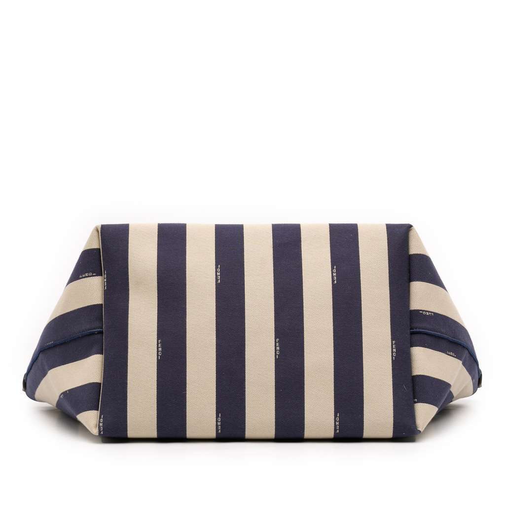 Fendi Large Zucca Canvas Pequin Striped Reversible Roll Tote Blue Canvas Good condition - Inside View