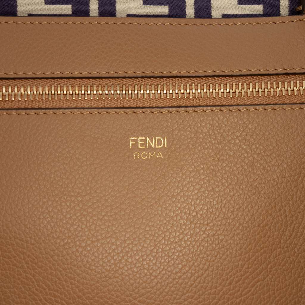 Fendi Large Zucca Canvas Pequin Striped Reversible Roll Tote Blue Canvas Good condition - Box View