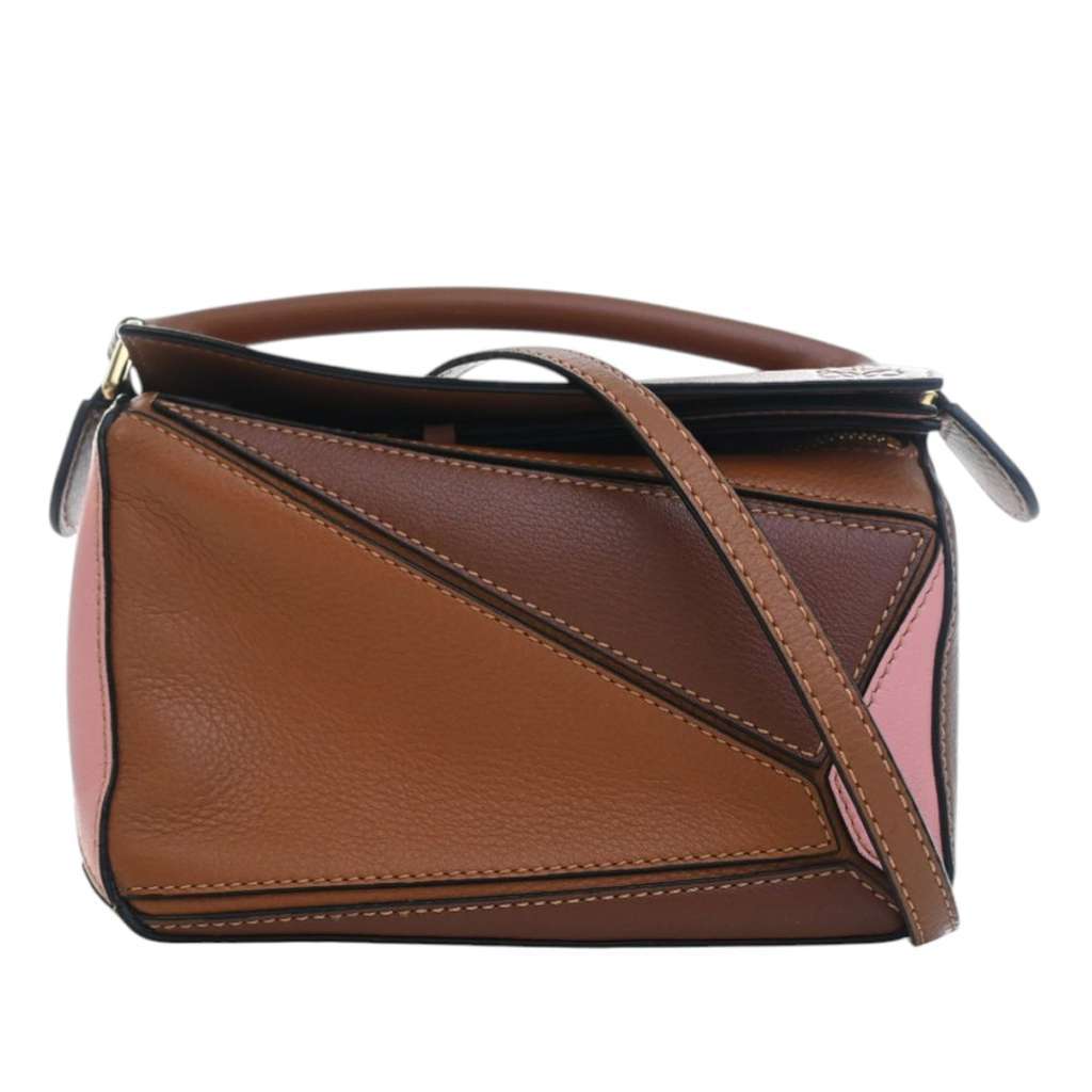 Loewe Mini Tricolor Calfskin Puzzle Satchel