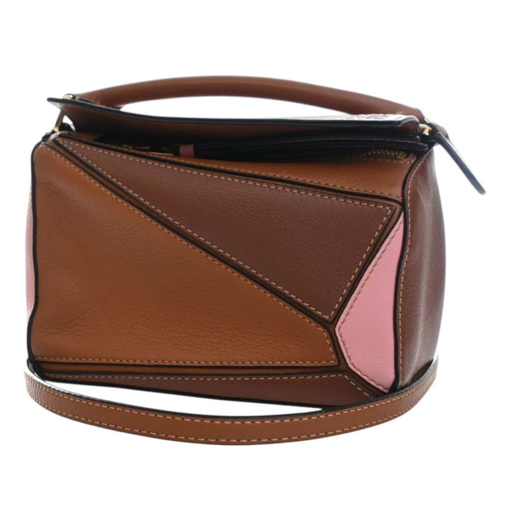 Loewe Mini Tricolor Calfskin Puzzle Satchel Brown Leather Good condition - Inside View