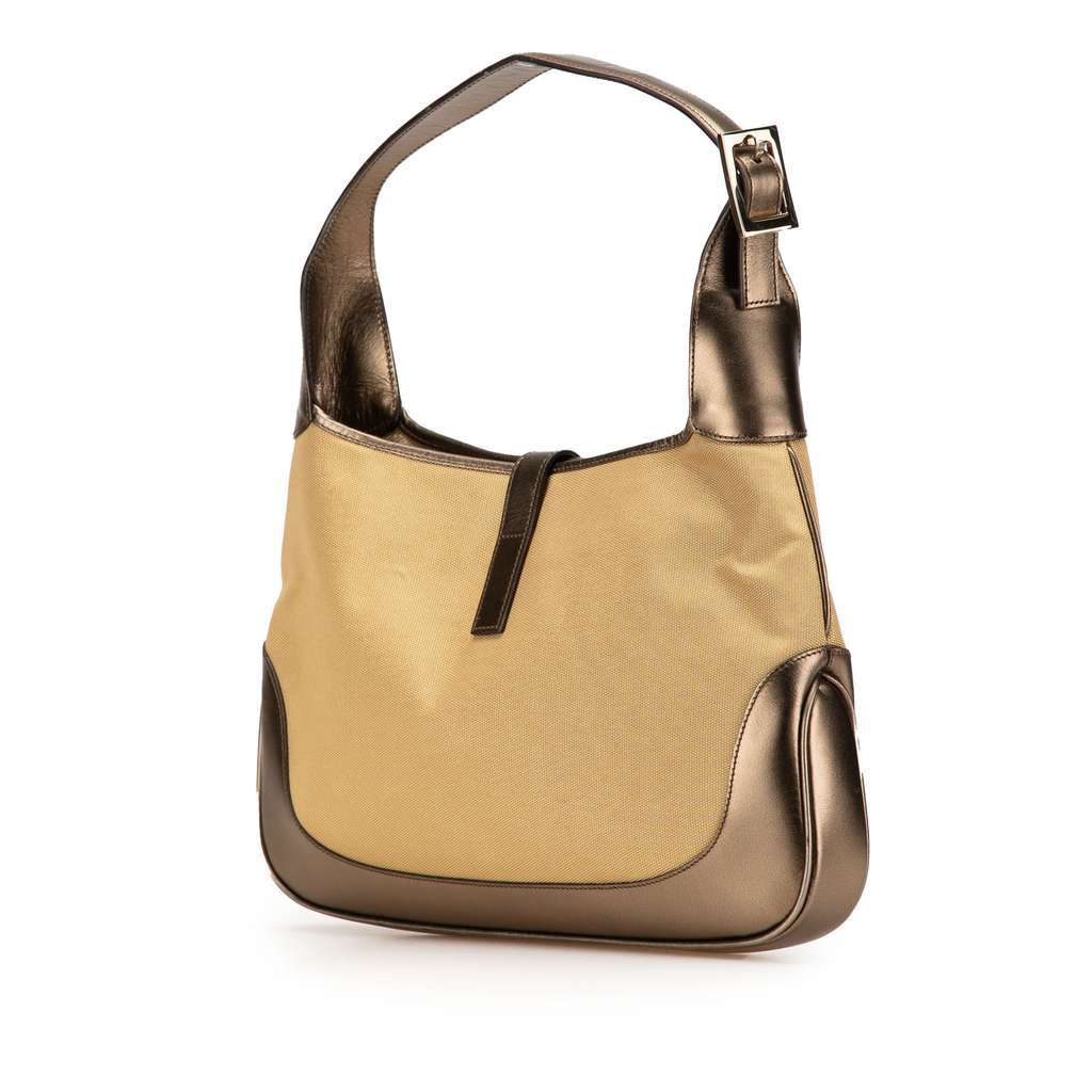 Gucci Canvas Web Jackie Shoulder Bag Brown Canvas Good condition - Back View