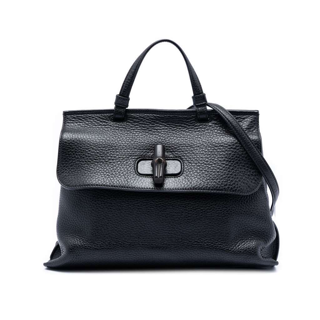 Gucci Medium Leather Bamboo Daily Satchel