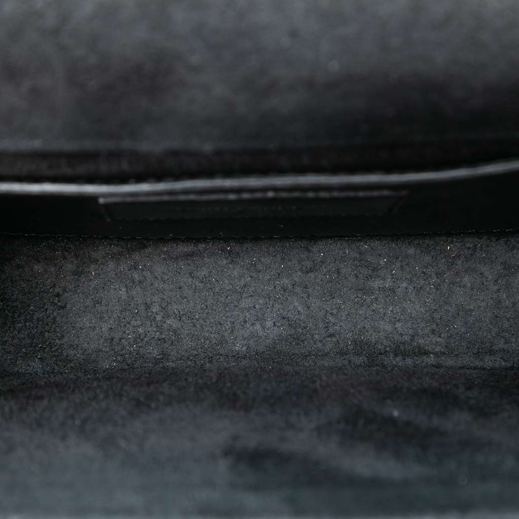 Saint Laurent Small Croc Embossed Leather Monogram Kate Tassel Crossbody Black Leather Good condition - Model View