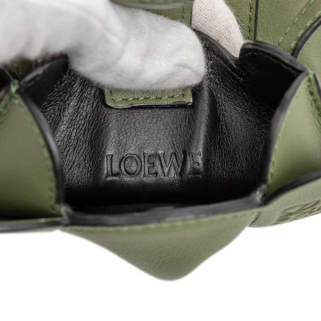 Loewe Leather Elephant Pocket Crossbody Green Leather Good condition - Box View