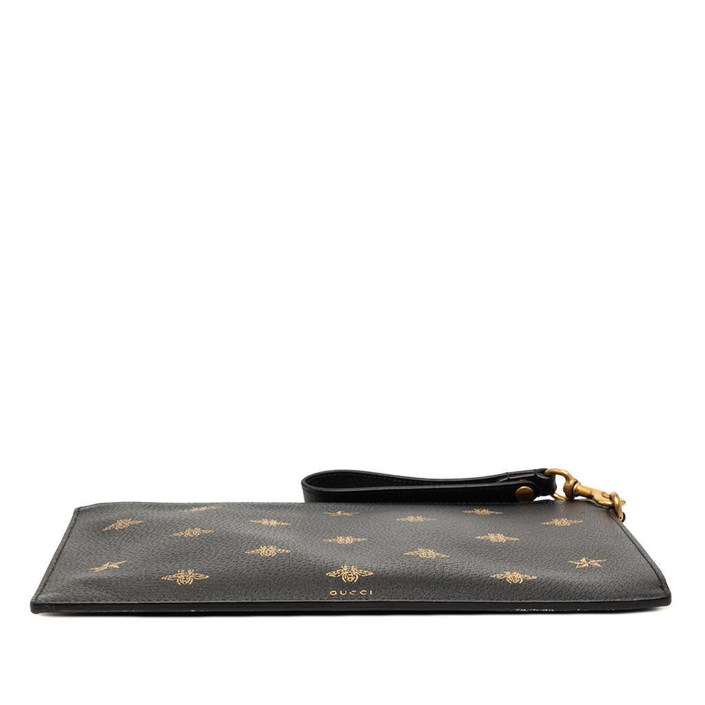 Gucci Leather Bee Star Clutch Black Leather Good condition - Inside View