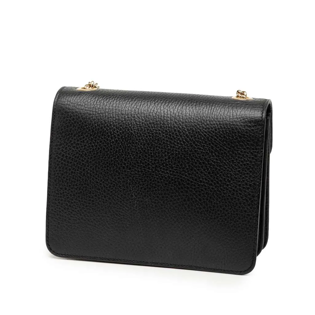 Gucci Small Dollar Calfskin Interlocking G Crossbody Black Leather Very good - Back View