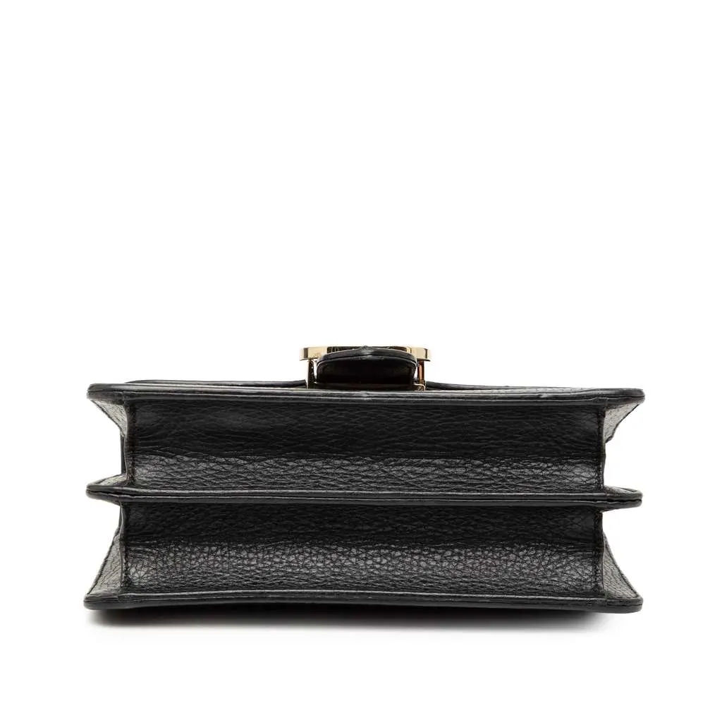 Gucci Small Dollar Calfskin Interlocking G Crossbody Black Leather Very good - Inside View