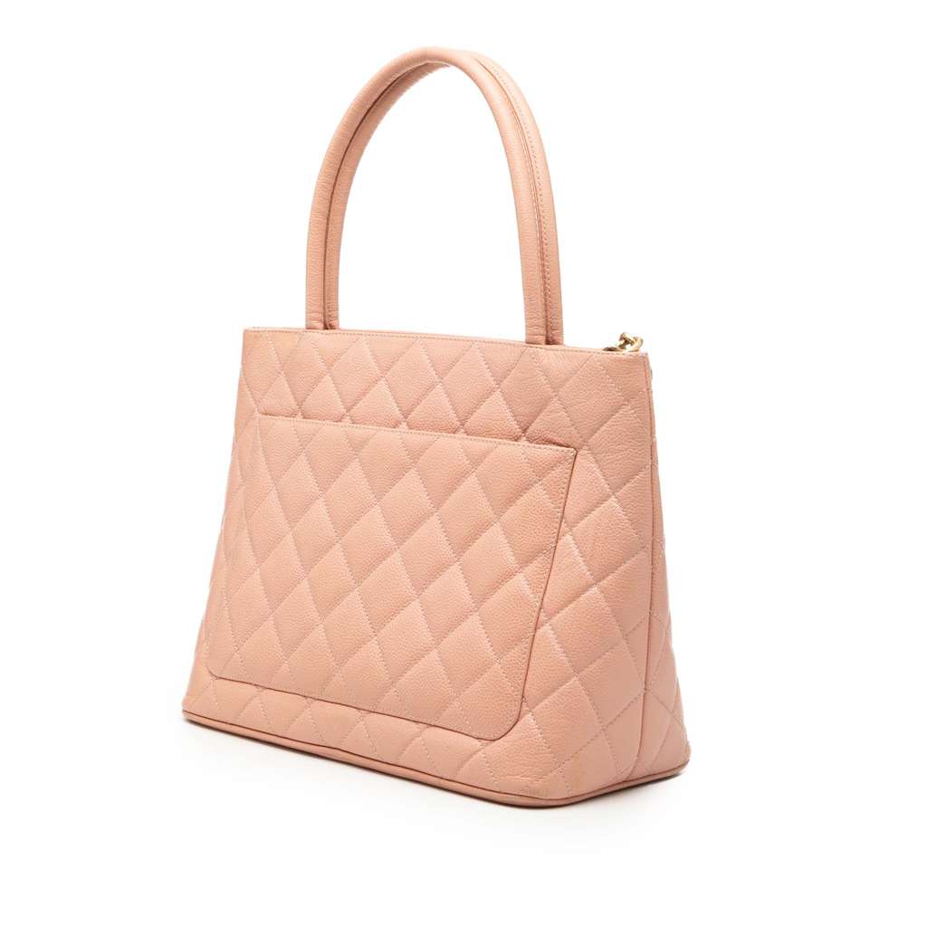 Chanel Caviar Medallion Tote Pink Leather Fair condition - Back View