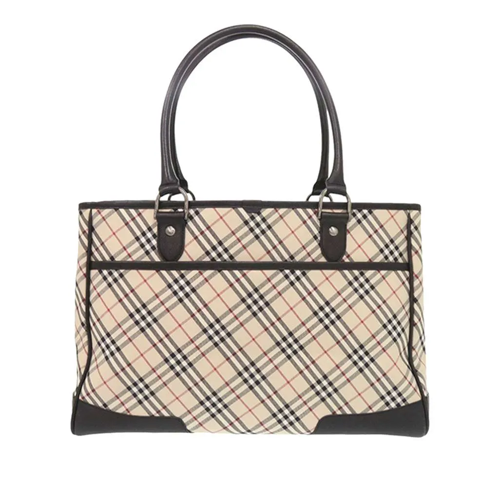 Burberry Nova Check Canvas Tote Beige Canvas Very good - Back View