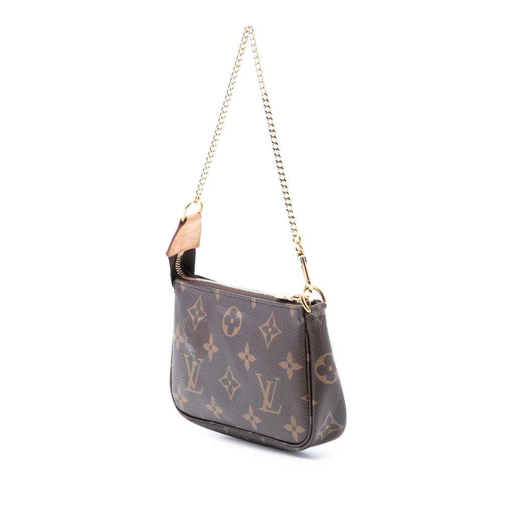 Louis Vuitton Monogram Mini Pochette Accessoires Brown Good condition - Back View