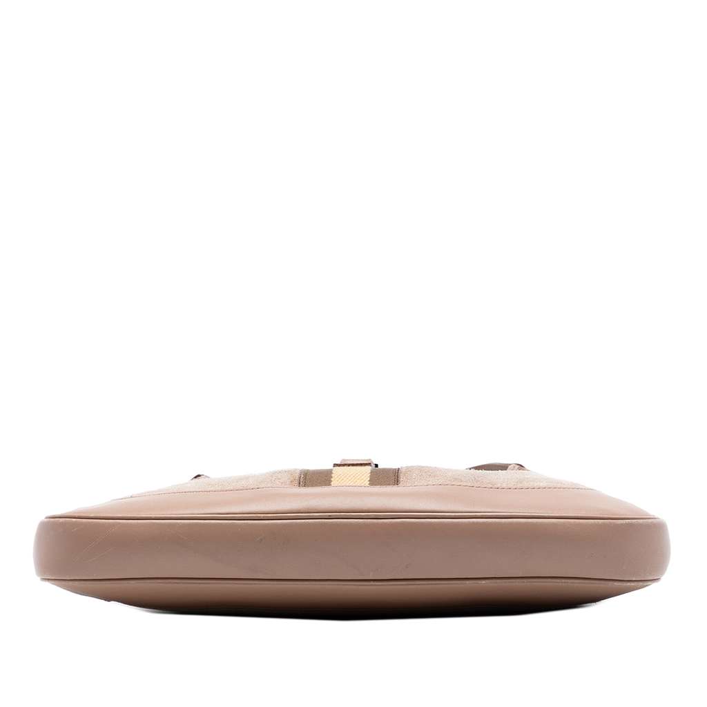 Gucci Suede Web Jackie Shoulder Bag Beige Leather Good condition - Inside View