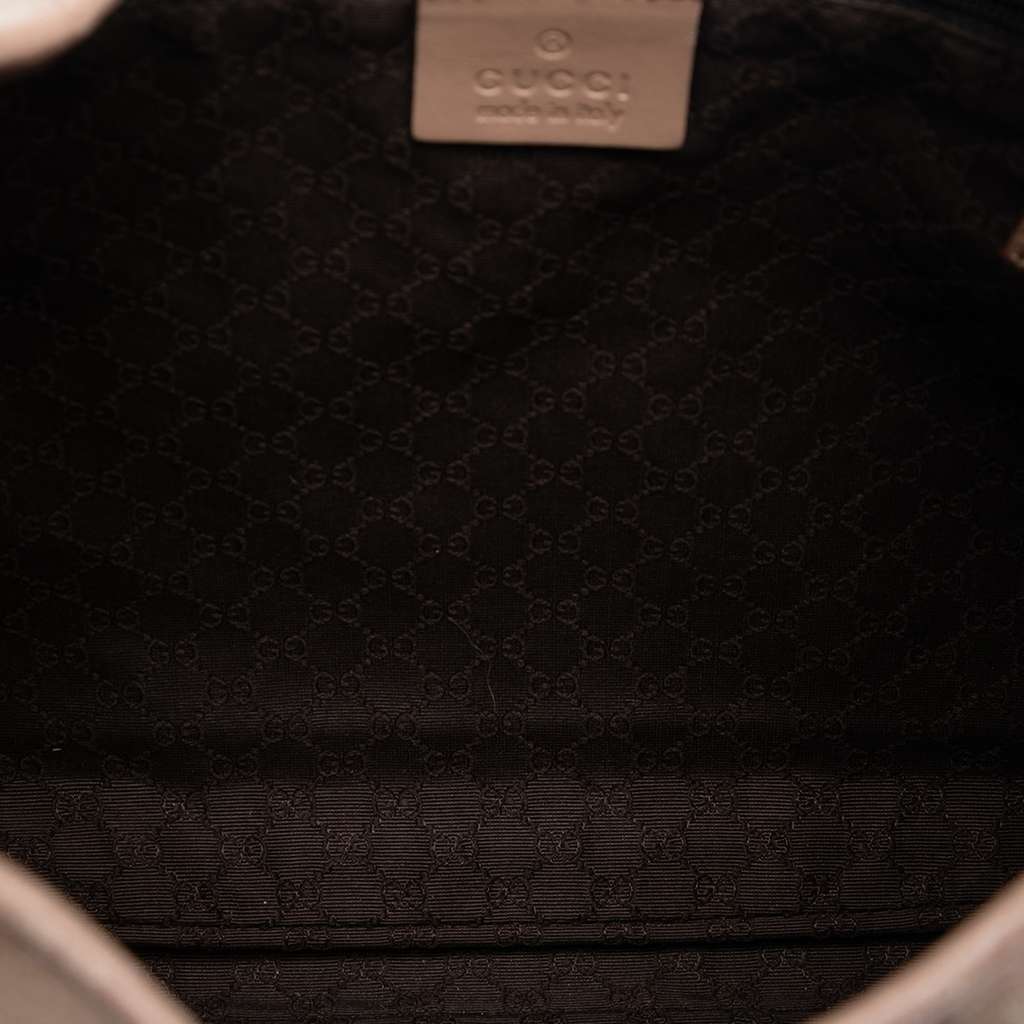 Gucci Suede Web Jackie Shoulder Bag Beige Leather Good condition - Model View