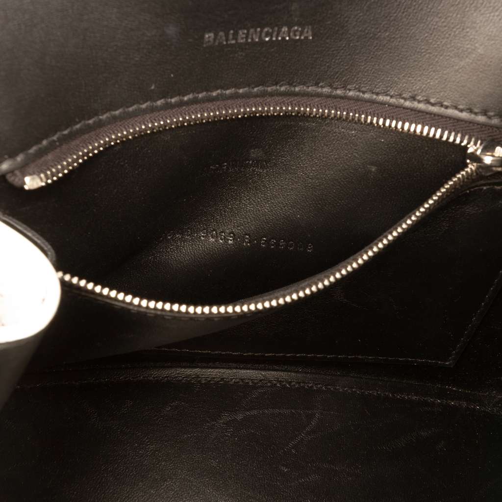 Balenciaga Small Smooth Calfskin Sprayed Polka Dot Hourglass Satchel White Leather Good condition - Box View