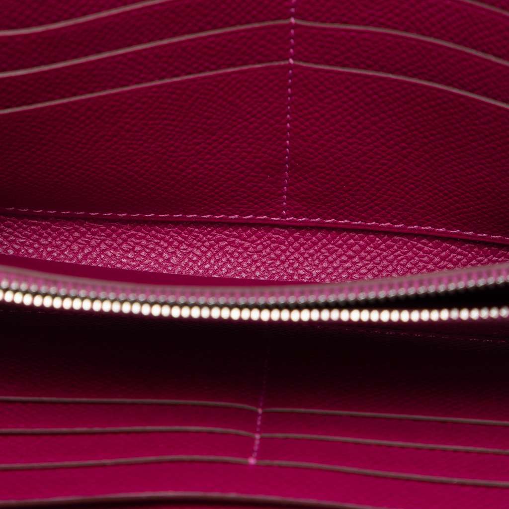 Hermès Epsom Kelly Longue Wallet Purple Leather Good condition - Model View