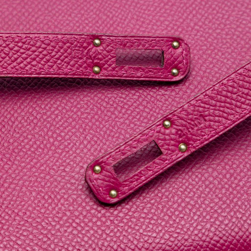 Hermès Epsom Kelly Longue Wallet Purple Leather Good condition - Box View