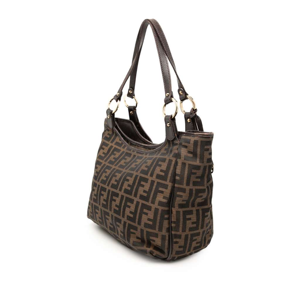 Fendi Zucca Canvas Chef Tote Brown Canvas Fair condition - Back View
