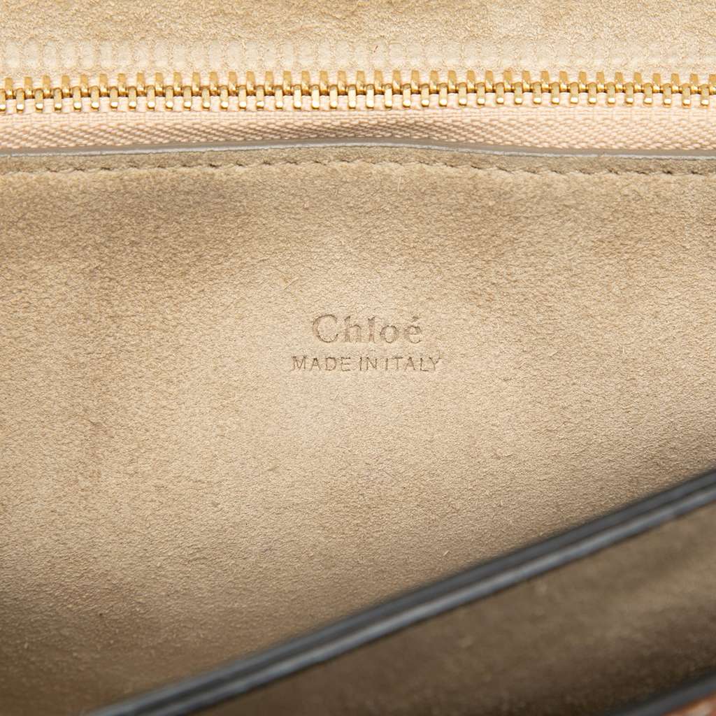 Chloé Medium Calfskin Patchwork Faye Crossbody Brown Leather Good condition - Box View
