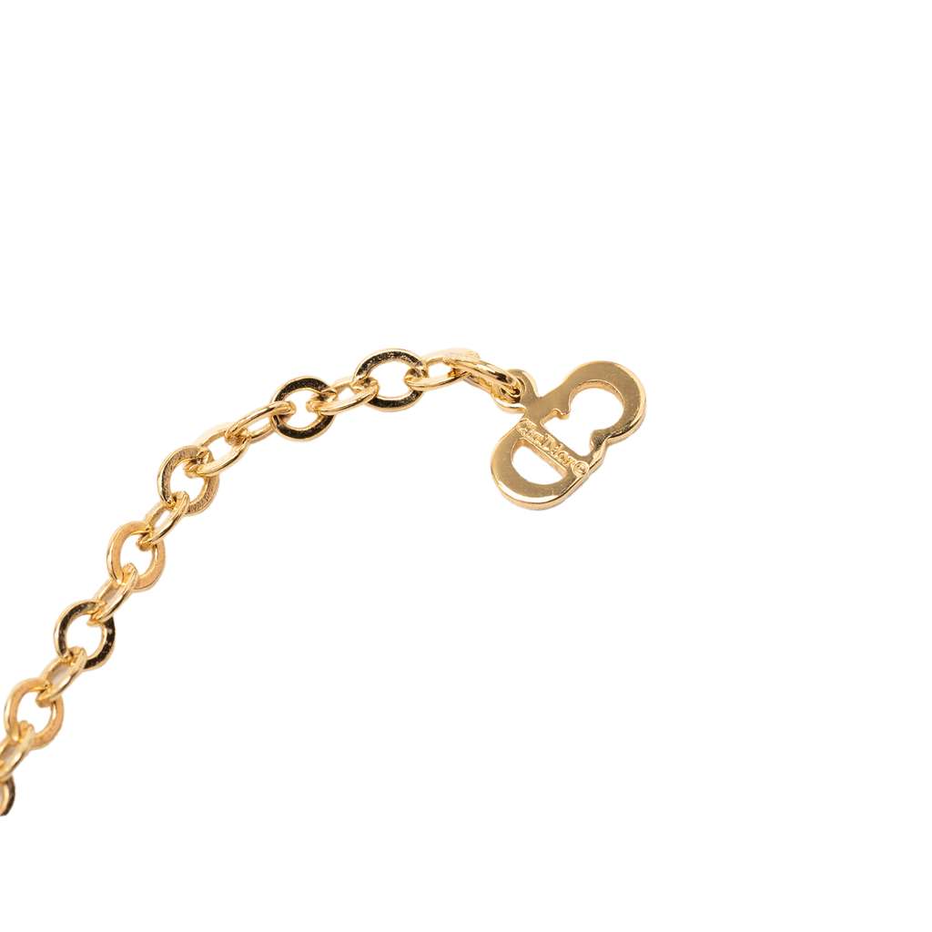 Dior Gold Plated Logo Pendant Necklace Gold Metal Good condition - Model View