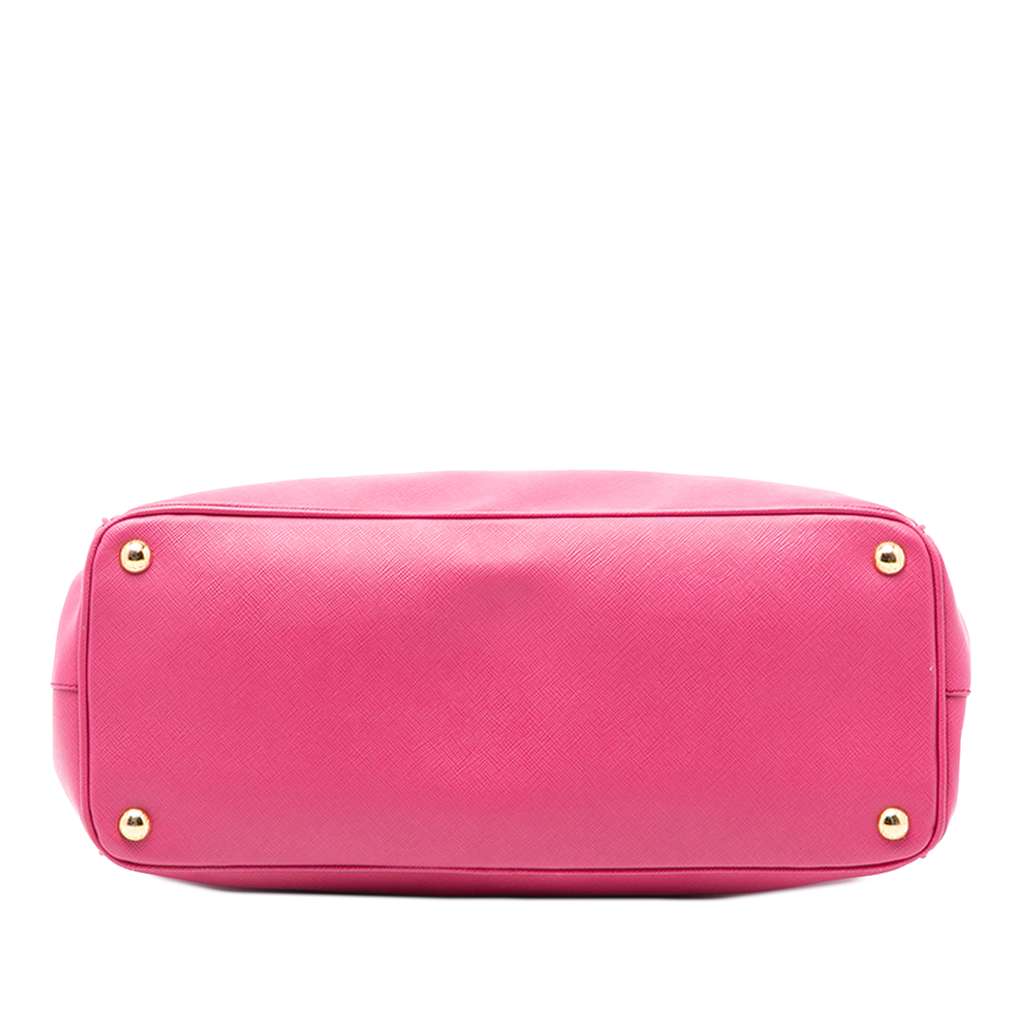 Prada Medium Saffiano Lux Galleria Double Zip Satchel Pink Leather Good condition - Inside View