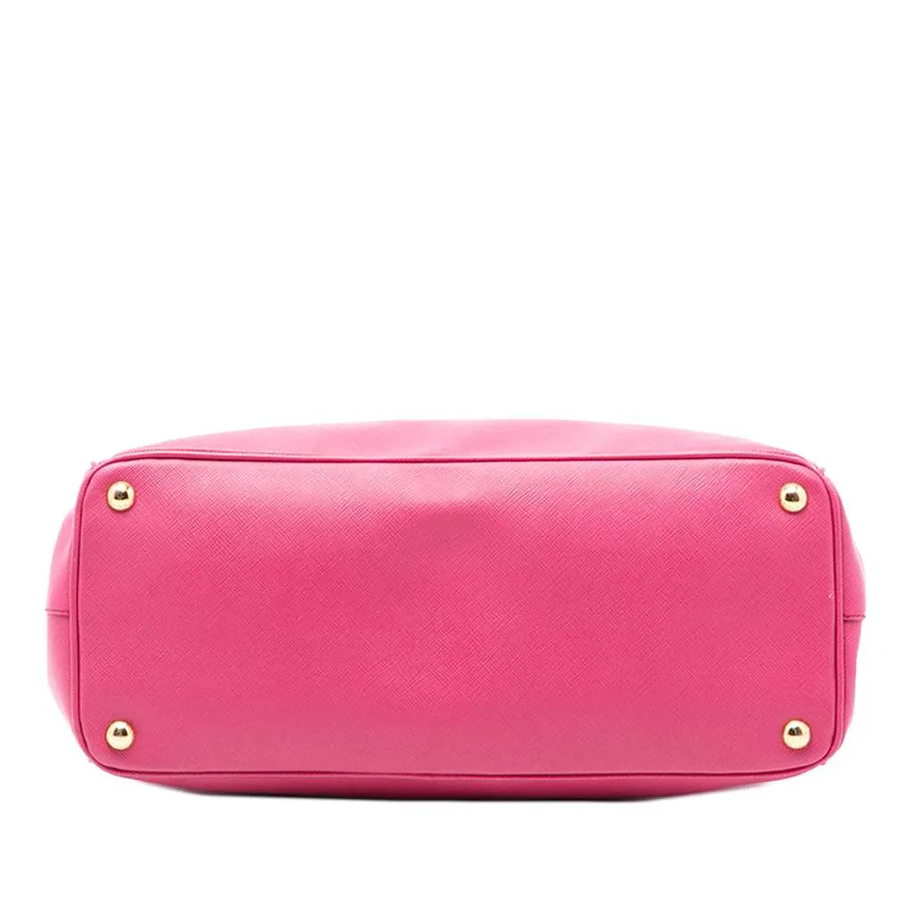 Prada Medium Saffiano Lux Galleria Double Zip Satchel Pink Leather Very good - Inside View