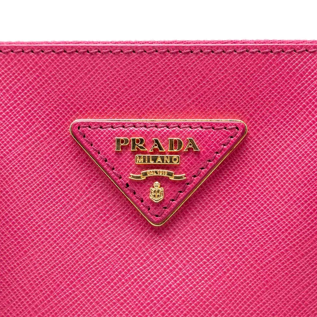 Prada Medium Saffiano Lux Galleria Double Zip Satchel Pink Leather Very good - Box View