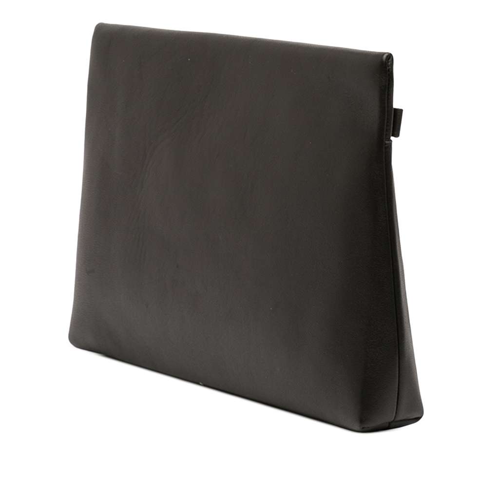 Maison Margiela Embossed Leather Numeric Label Clutch Black Leather Good condition - Back View