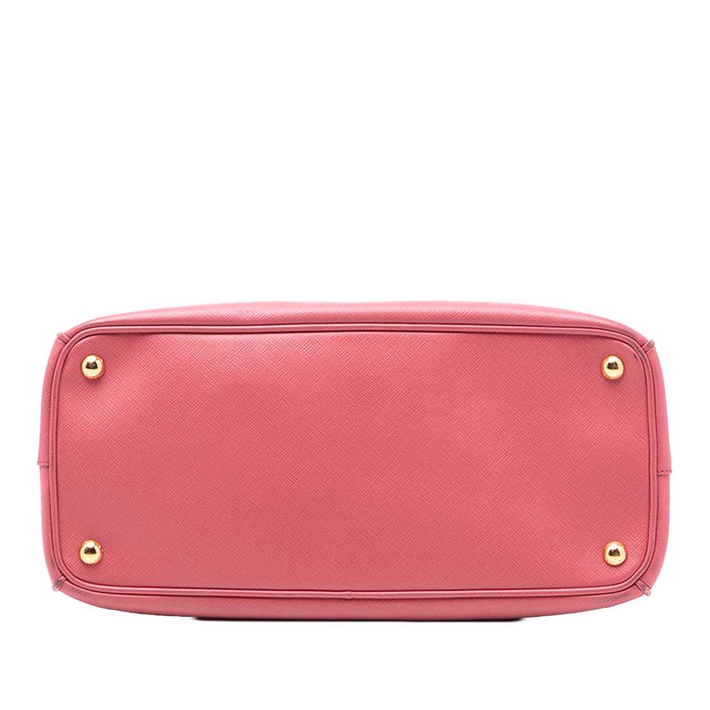 Prada Medium Saffiano Lux Galleria Double Zip Satchel Pink Leather Good condition - Inside View