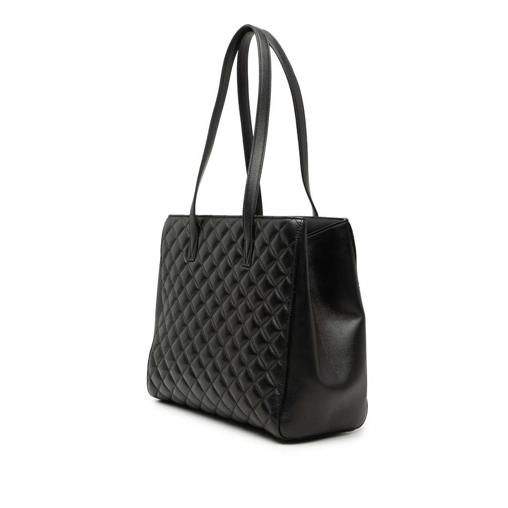 Versace Medium Quilted Nappa Leather La Medusa Tote Black Leather Good condition - Back View