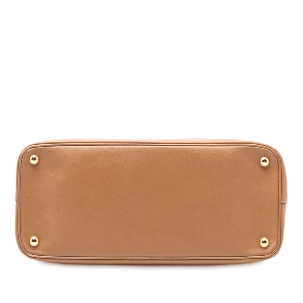 Prada Large Saffiano Lux Galleria Double Zip Tote Brown Leather Good condition - Inside View